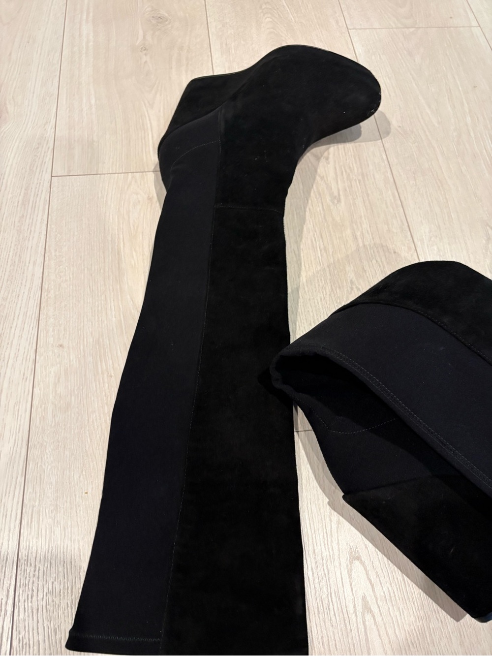 Stuart Weitzman Black Over-the-Knee Wedge Boots - Picture 4 of 9